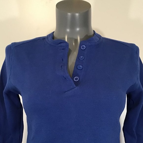 Haight & Ashbury Long Sleeve Royal Blue Henley Top Size L - Picture 2 of 11